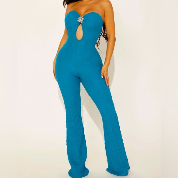 Tulum Night Jumpsuit—Teal - Picture 2 of 4